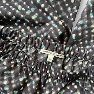 Women’s Dark Blue Polka Dot Wide Leg Pants Medium